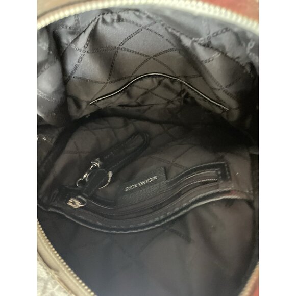 Michael Kors Mini Backpack MK Signature Women’s Leather Black Metallic Silver - Picture 14 of 16